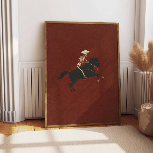 Western Skeleton Cowboy Print