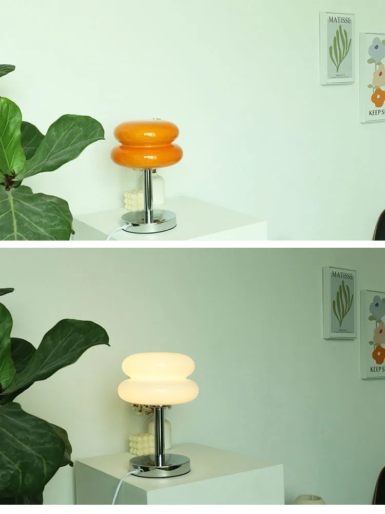 Macron light on a wooden table